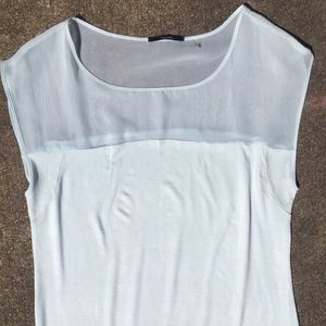 Tahari Blue Sleeveless Blouse Tank Medium